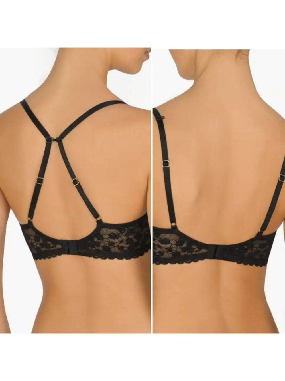 NEW Natori Lace Convertible Racerback Bra Cherry Blossom 721191 Black 32DD